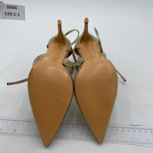 FSJ Gold D'orsay Cross Strappy High Heels Point Toe Sexy Lace Up Dance Pumps - Picture 6 of 7